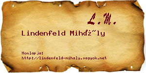Lindenfeld Mihály névjegykártya